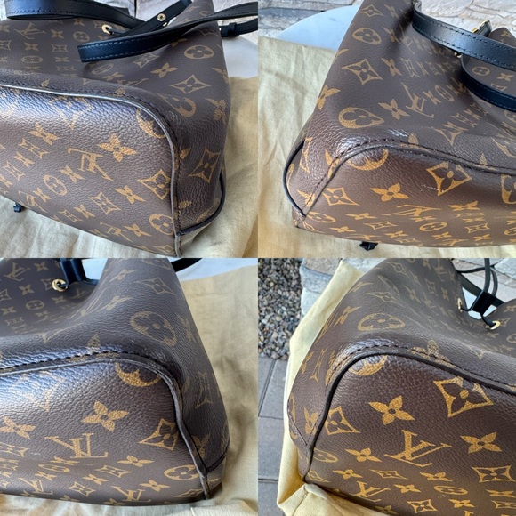SOLD Louis Vuitton Monogram Neonoe MM Black Bucket Bag - Picture 12 of 14